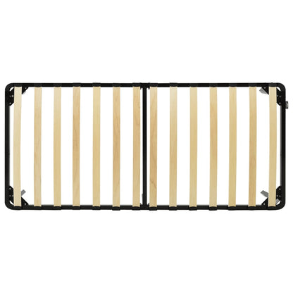 Bed Frame | Black | Metal, poplar wood | 100 x 200 cm | Durable
