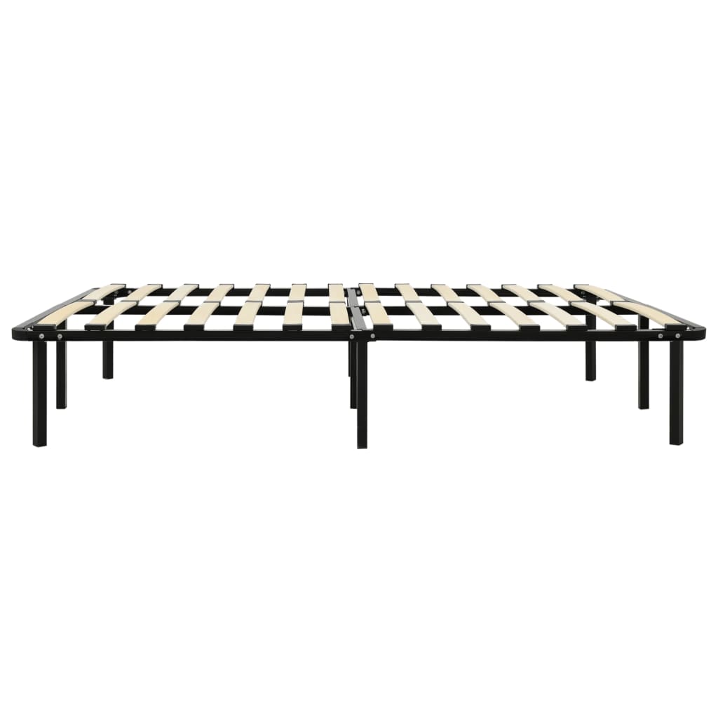 Bed Frame without Mattress Black Metal 140x200 cm