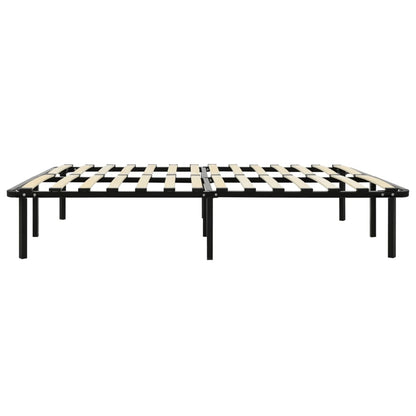 Bed Frame without Mattress Black Metal 140x200 cm