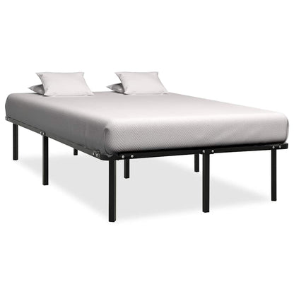 Bed Frame | Black | Metal, poplar wood | Double | Heavy Weight Endurance