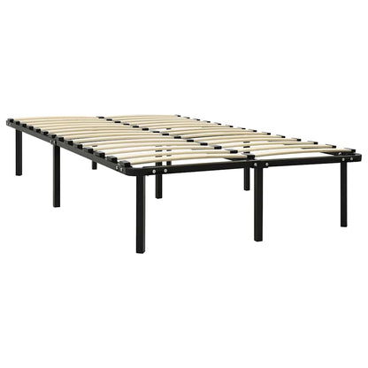 Bed Frame | Black | Metal, poplar wood | Double | Heavy Weight Endurance