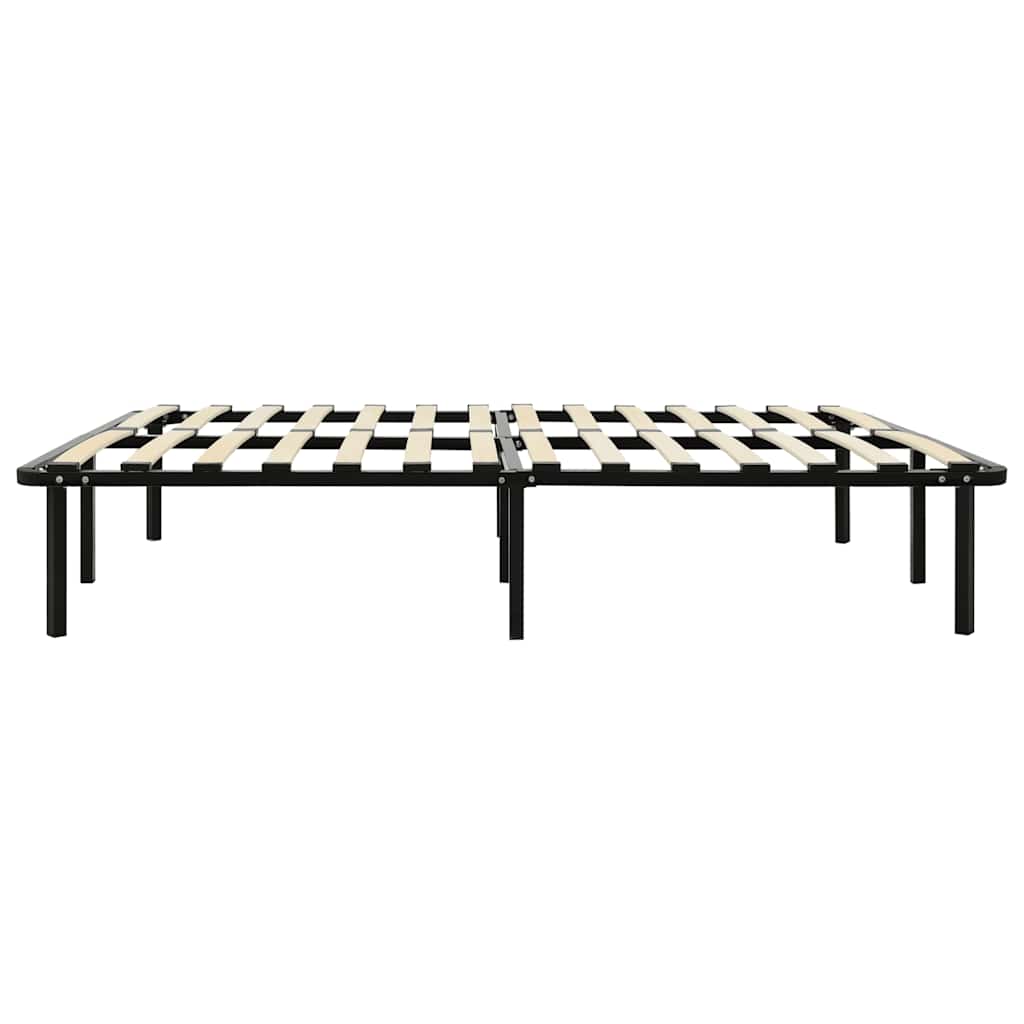 Bed Frame | Black | Metal, poplar wood | Double | Heavy Weight Endurance