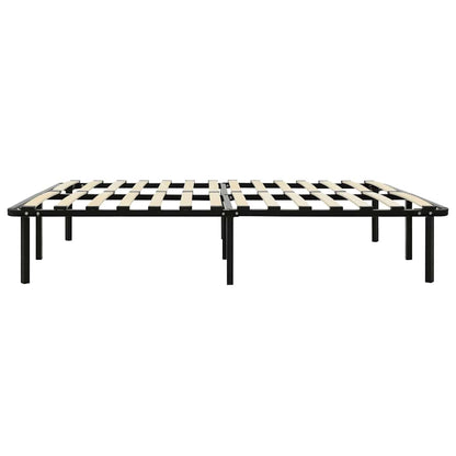 Bed Frame | Black | Metal, poplar wood | Double | Heavy Weight Endurance