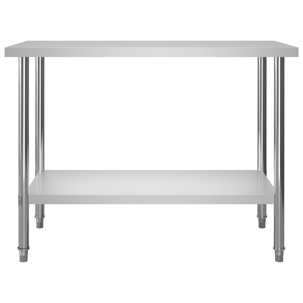 Kitchen Work Table with Overshelf 120x60x120 cm Stainless Steel