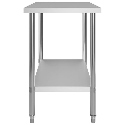 Kitchen Work Table with Overshelf 120x60x120 cm Stainless Steel