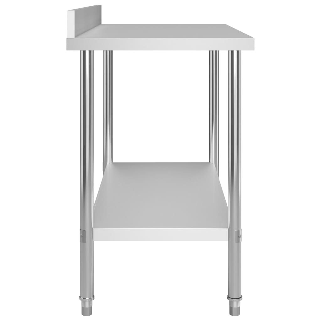 Kitchen Work Table with Overshelf 120x60x120 cm Stainless Steel