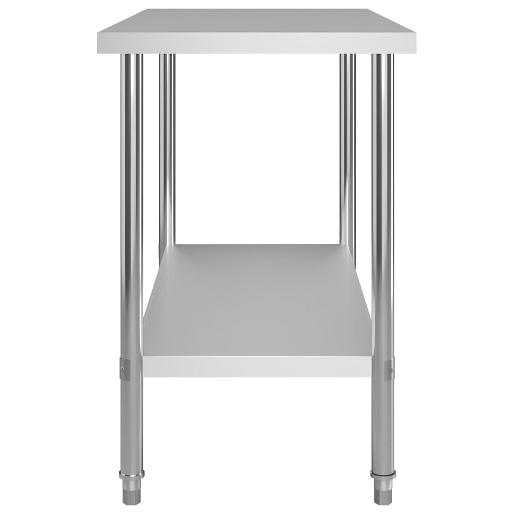 Kitchen Work Table with Overshelf 120x60x150 cm Stainless Steel