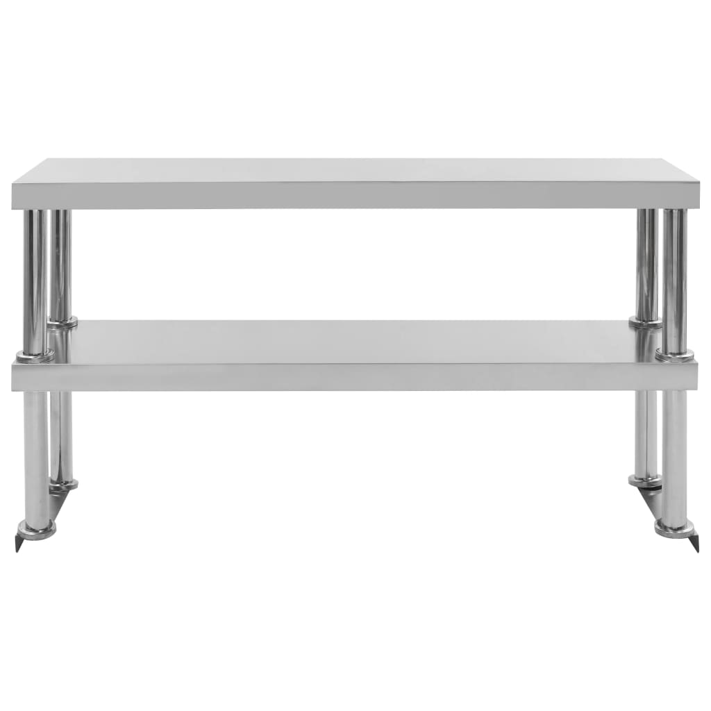 Kitchen Work Table with Overshelf 120x60x150 cm Stainless Steel