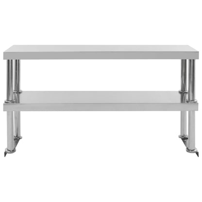 Kitchen Work Table with Overshelf 120x60x150 cm Stainless Steel