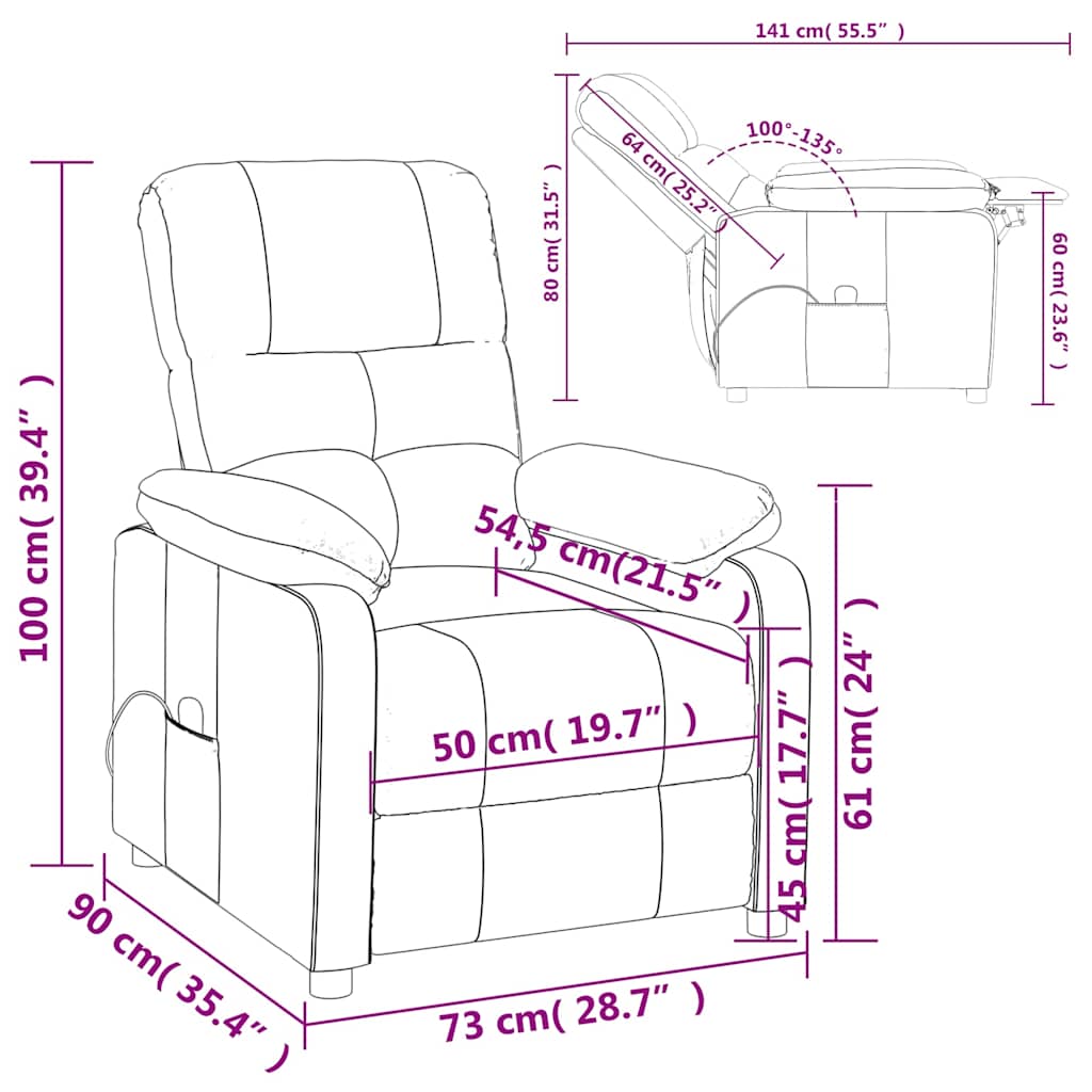 Massage Chair Dark Green Fabric
