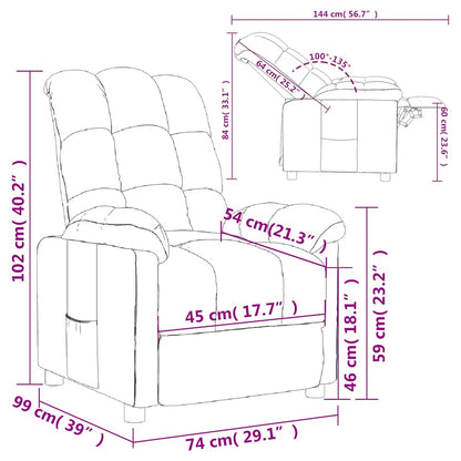 Recliner Light Gray Fabric