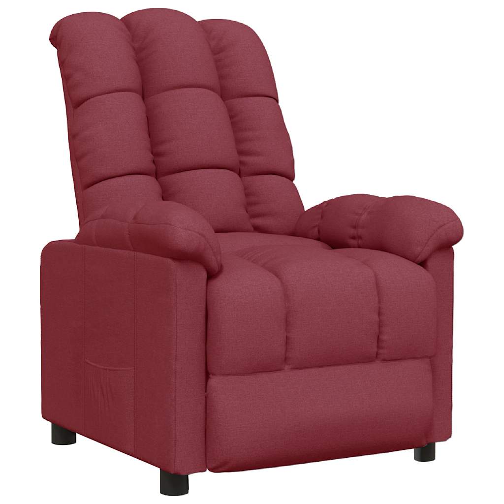 Recliner Chair Wine Red Fabric