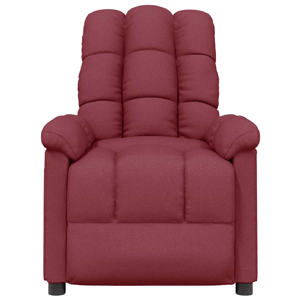 Recliner Chair Wine Red Fabric