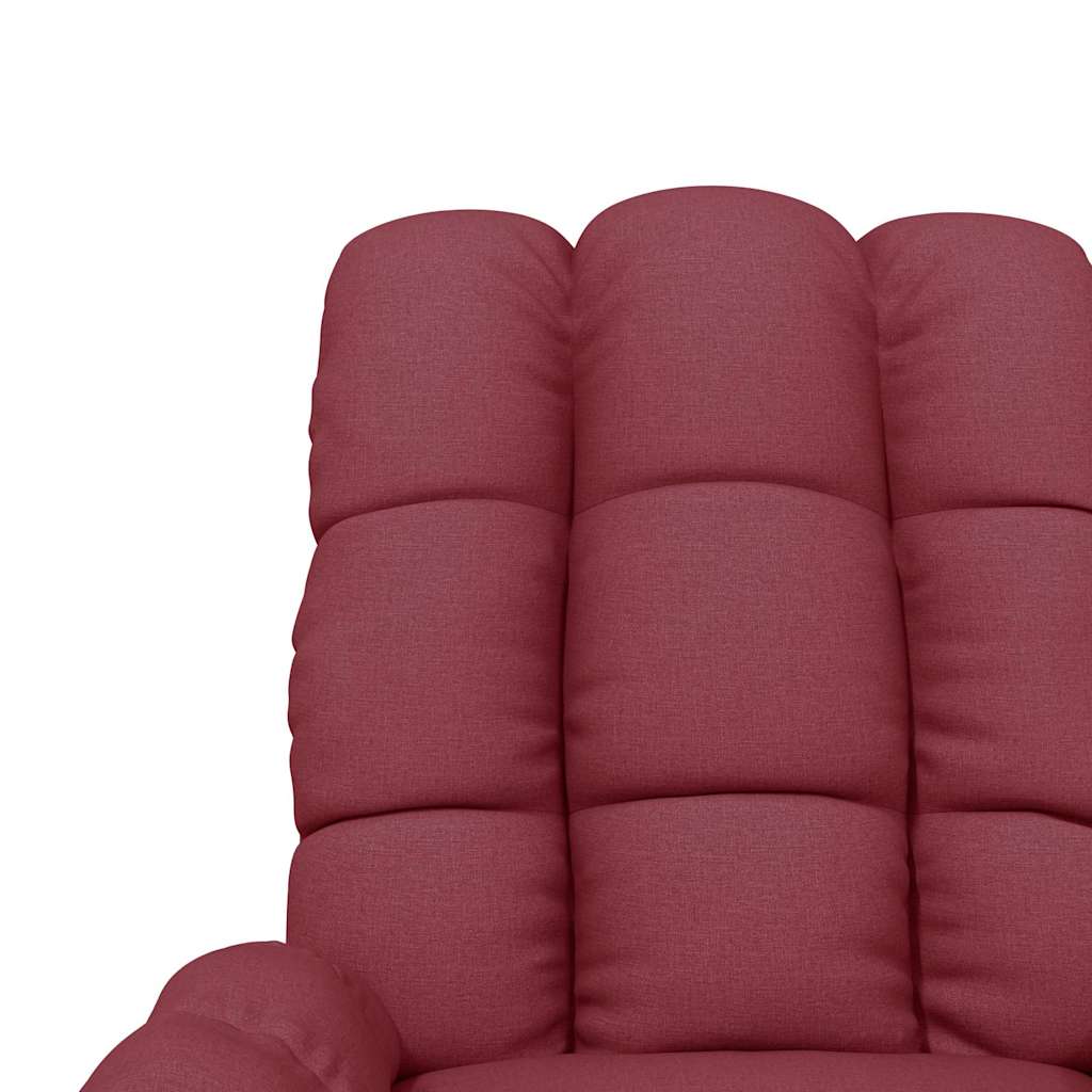Recliner Chair Wine Red Fabric