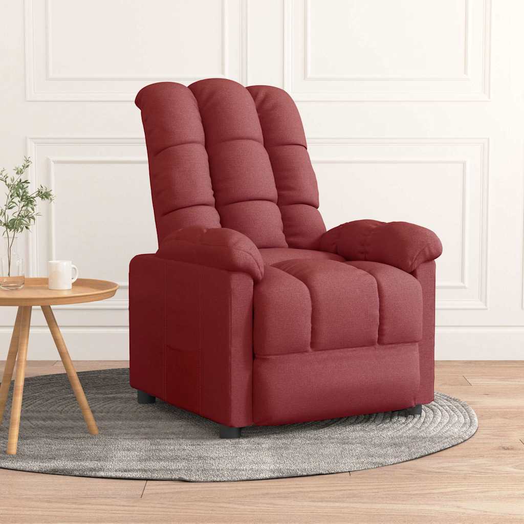 Recliner Chair Wine Red Fabric