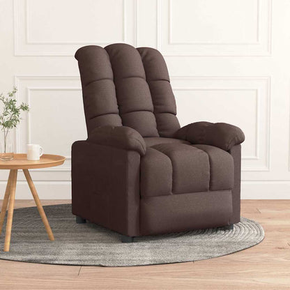 Recliner Chair Dark Brown Fabric