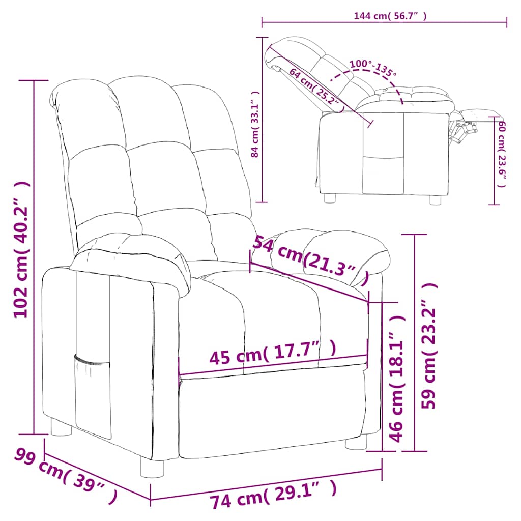 Recliner Chair Dark Green Fabric
