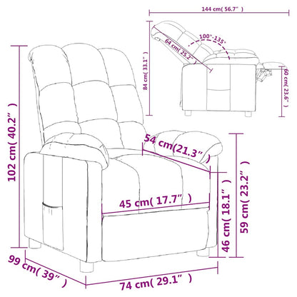 Recliner Chair Dark Green Fabric