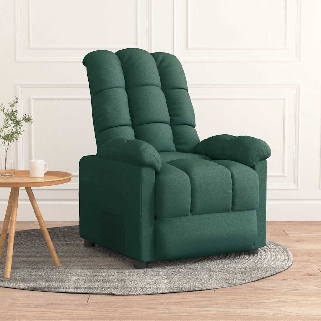 Recliner Chair Dark Green Fabric