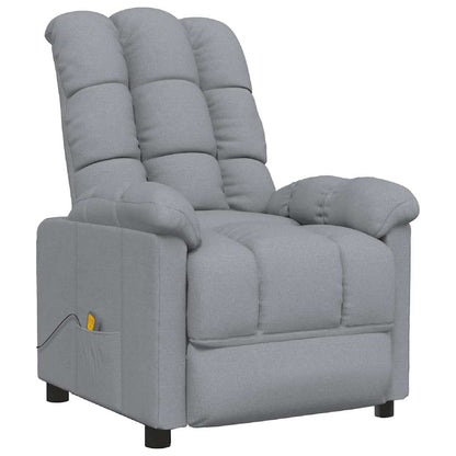 Massage Recliner Light Gray Fabric