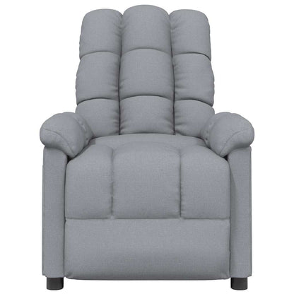 Massage Recliner Light Gray Fabric
