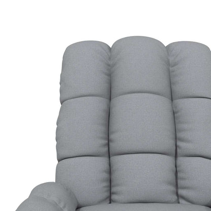 Massage Recliner Light Gray Fabric