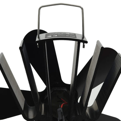 Heat Powered Stove Fan 5 Blades Black