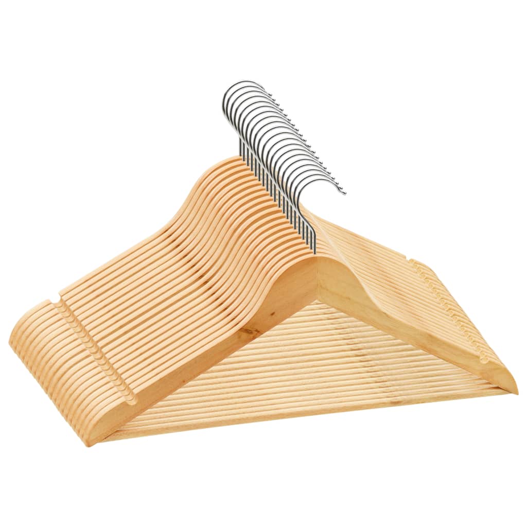 Hanger | Set of 20 | Light Brown | Hardwood, metal | Standard | Rotatable