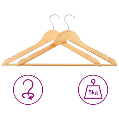 Hanger | Set of 20 | Light Brown | Hardwood, metal | Standard | Rotatable