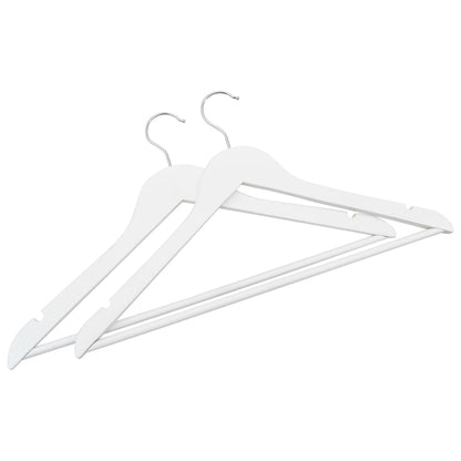 50 pcs Clothes Hanger Set Non-slip White Hardwood
