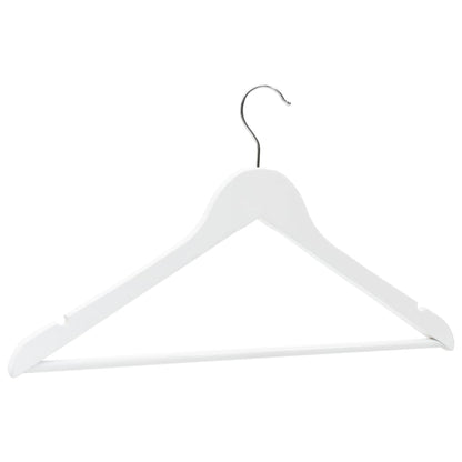 50 pcs Clothes Hanger Set Non-slip White Hardwood