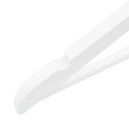 100 pcs Clothes Hanger Set Non-slip White Hardwood