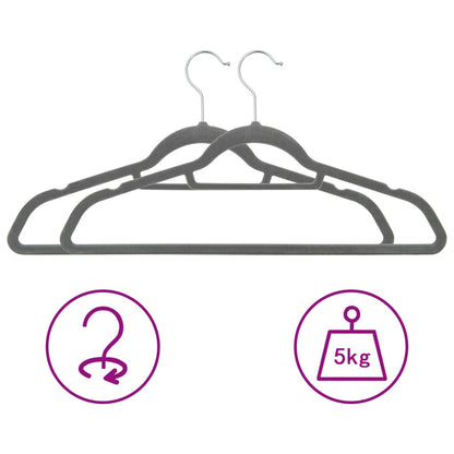 Hanger Set of 100 Grey ABC plastic, zinc alloy, velvet Standard