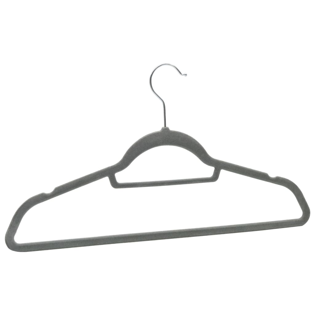 Hanger Set of 100 Grey ABC plastic, zinc alloy, velvet Standard