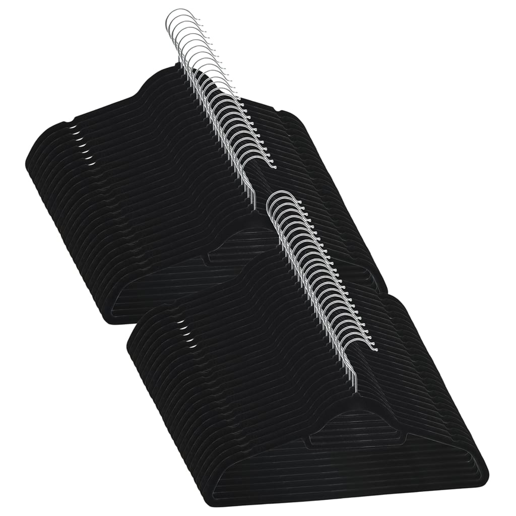 Hanger Set of 50 Black ABC plastic, zinc alloy, velvet Standard