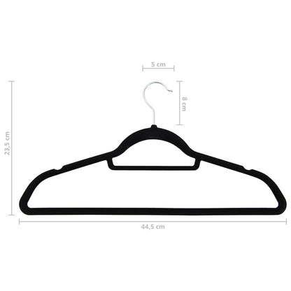 Hanger Set of 50 Black ABC plastic, zinc alloy, velvet Standard