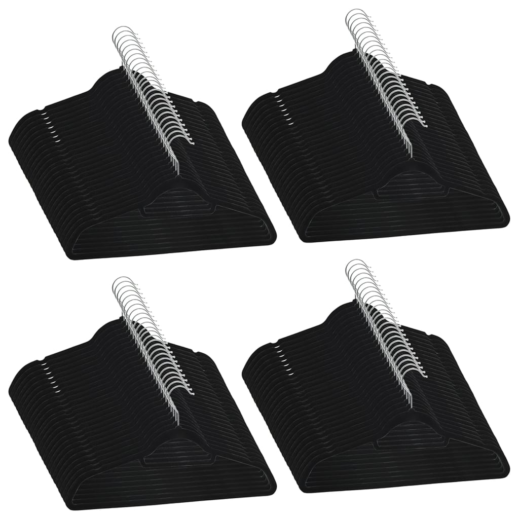 Hanger Set of 100 Black ABC plastic, zinc alloy, velvet Standard