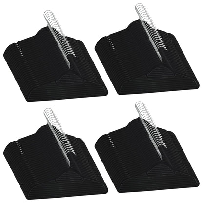 Hanger Set of 100 Black ABC plastic, zinc alloy, velvet Standard