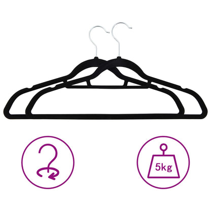 Hanger Set of 100 Black ABC plastic, zinc alloy, velvet Standard