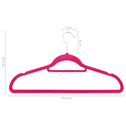 50 pcs Clothes Hanger Set Anti-slip Pink Velvet