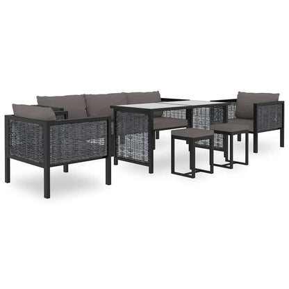 Sectional Corner Sofa with Left Armrest Poly Rattan Anthracite