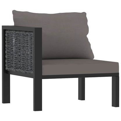7 Piece Patio Lounge Set with Cushions Poly Rattan Anthracite