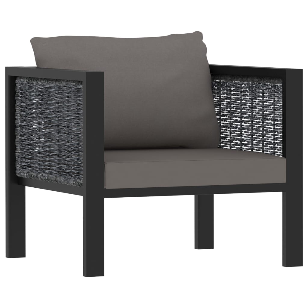8 Piece Patio Lounge Set with Cushions Poly Rattan Anthracite