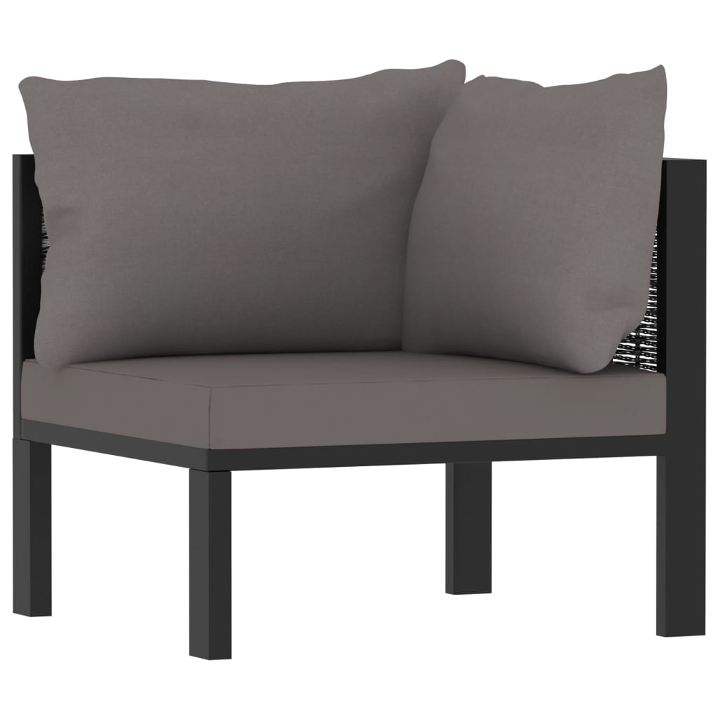 8 Piece Patio Lounge Set with Cushions Poly Rattan Anthracite