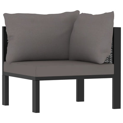 8 Piece Patio Lounge Set with Cushions Poly Rattan Anthracite