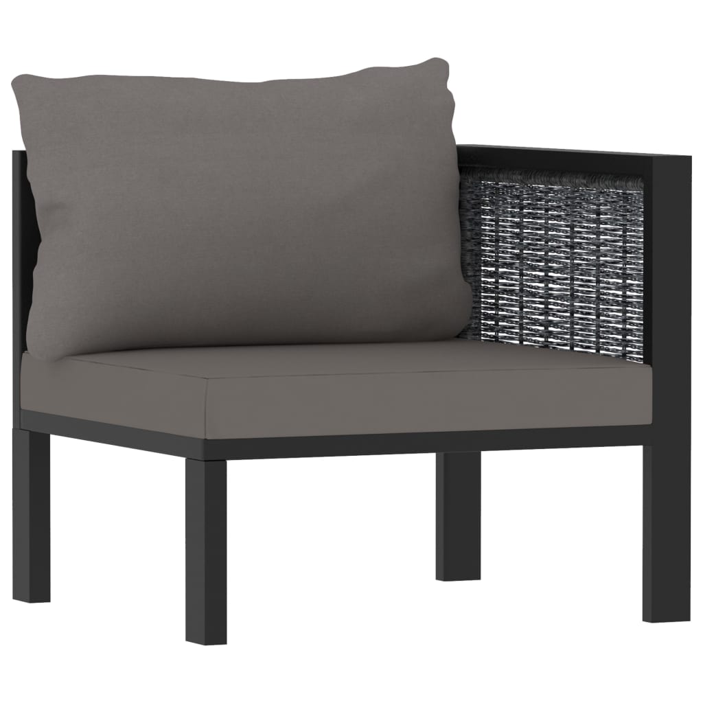8 Piece Patio Lounge Set with Cushions Poly Rattan Anthracite