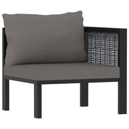 8 Piece Patio Lounge Set with Cushions Poly Rattan Anthracite