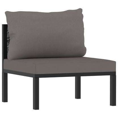 8 Piece Patio Lounge Set with Cushions Poly Rattan Anthracite