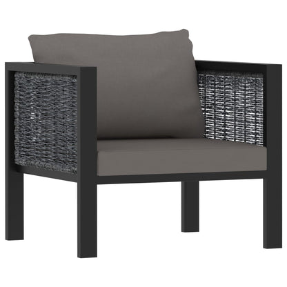 6 Piece Patio Lounge Set with Cushions Poly Rattan Anthracite