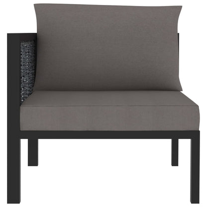 Sectional Corner Sofa with Right Armrest Poly Rattan Anthracite